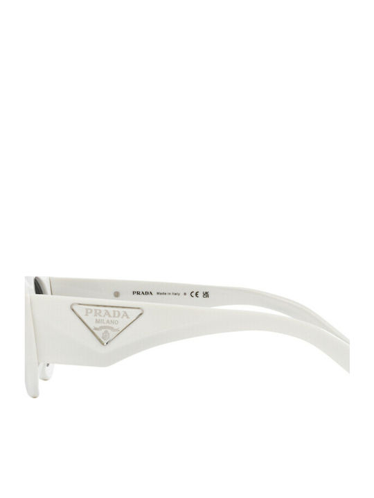 Prada Damen Sonnenbrille mit Weiß Kunststoff Gestell und Gray Linse