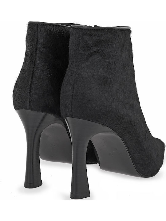 Toledo 909 Leather Women's Ankle Boots with High Heel Black