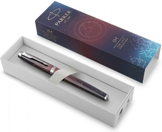 Parker Füllfederhalter Fein aus Aluminium mit Roter Tintenfarbe