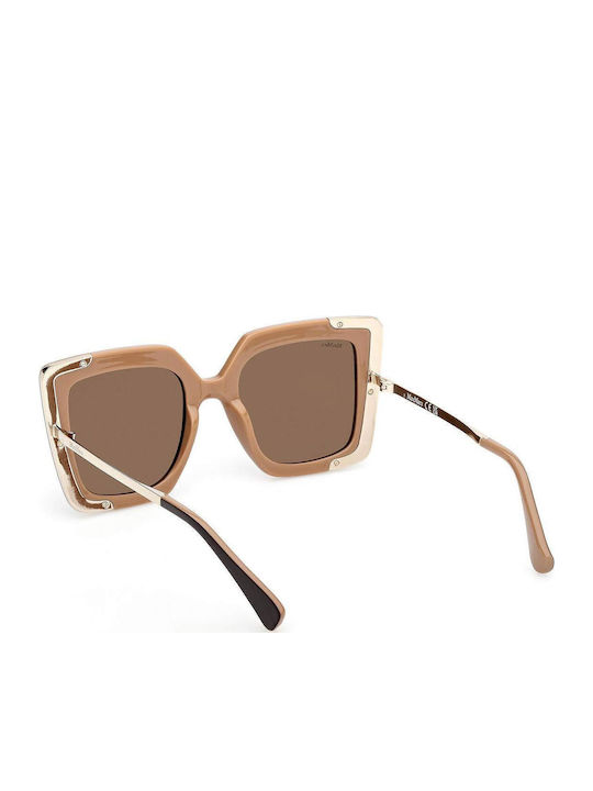 Max Mara Women's Sunglasses with Brown Plastic Frame and Brown Lens MM 0051 50E