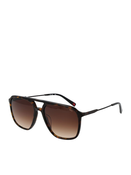 FILA Men's Sunglasses with Brown Tartaruga Frame and Brown Gradient Lens SFI215 722Y