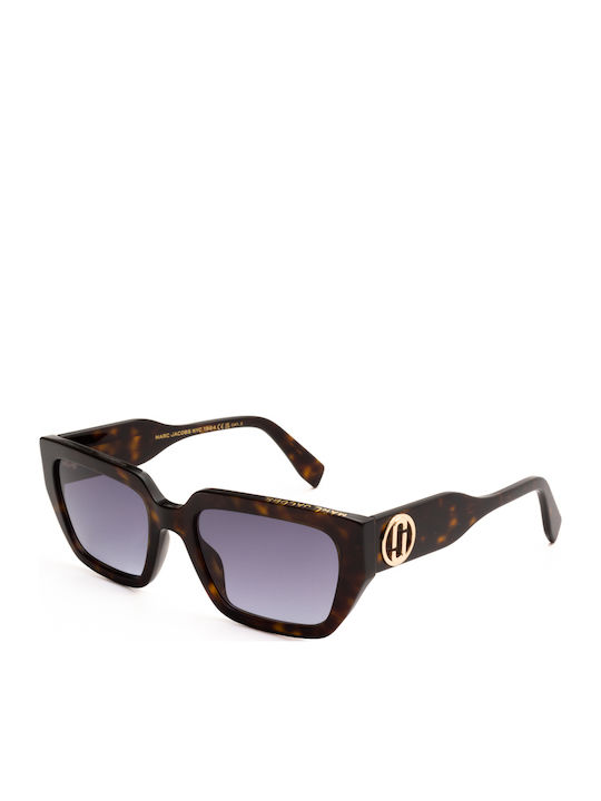 Marc Jacobs Women's Sunglasses with Brown Tartaruga Plastic Frame and Gray Gradient Lens MARC 809/S 086GB