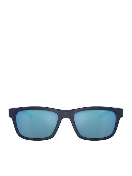 Arnette Unisex Sunglasses with Blue Horn-Rimmed Frame and Blue Mirror Lens AN4340 275422