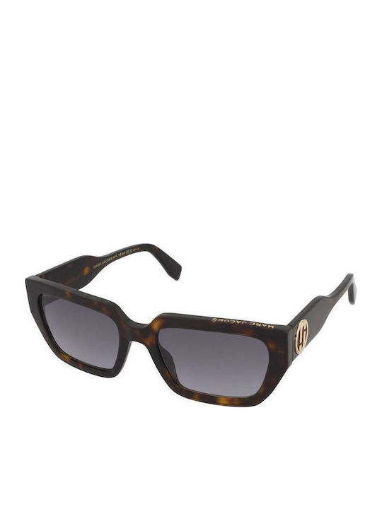 Marc Jacobs Women's Sunglasses with Brown Tartaruga Plastic Frame and Gray Gradient Lens MARC 809/S 086GB