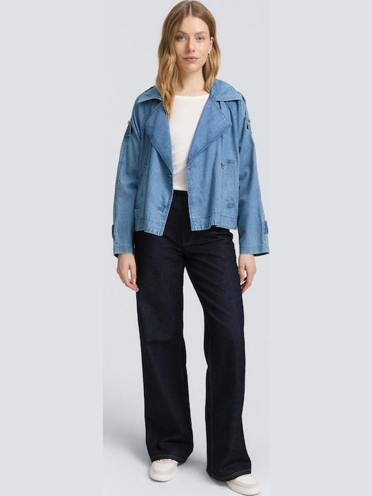 Women's Jean Trousers Clean Rinsed Blue Denim