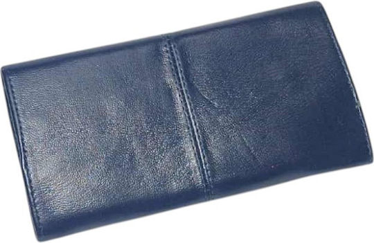 Leather Tobacco Pouch Gk Blue Magnetic Closure 15x8cm