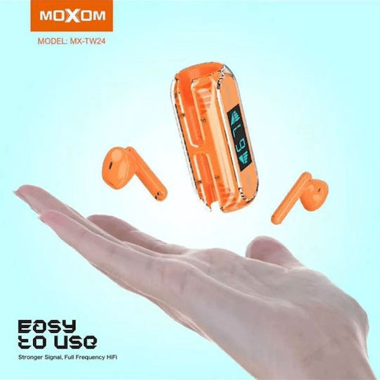 Moxom MX-TW24 In-ear Bluetooth Handsfree Ακουστικά με Θήκη Φόρτισης Λευκά
