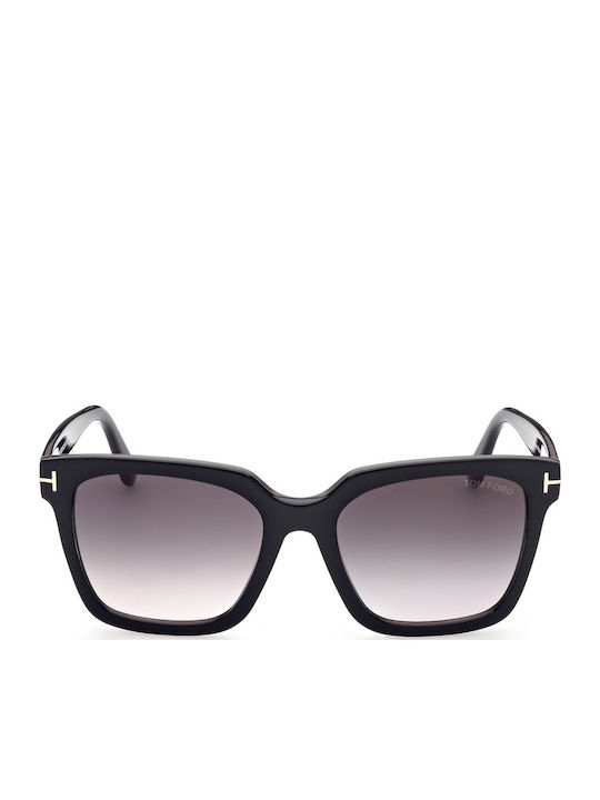 Tom Ford Selby Ochelari De Soare Pentru Femei Cu Ramă Plastic / Acetat Neagră Tartarugă Și Lentile Gri Degrade FT0952 01B