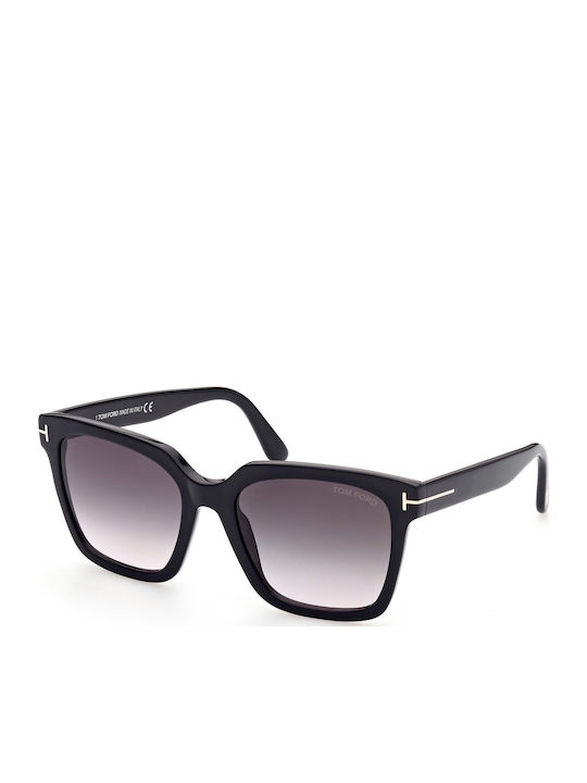 Tom Ford Selby Ochelari De Soare Pentru Femei Cu Ramă Plastic / Acetat Neagră Tartarugă Și Lentile Gri Degrade FT0952 01B