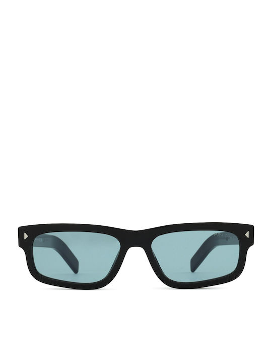 Prada Unisex Γυαλιά Ηλίου με Μαύρο Κοκκάλινο Σκελετό και Γαλάζιο Φακό PRB11S 16K60P