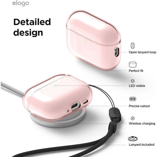 Elago Strap Case Case Silicone in Pink color for Apple AirPods Pro 3