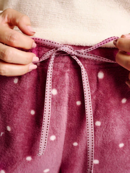 Muydemi Set Pijamale pentru Femei Ecru/burgundy