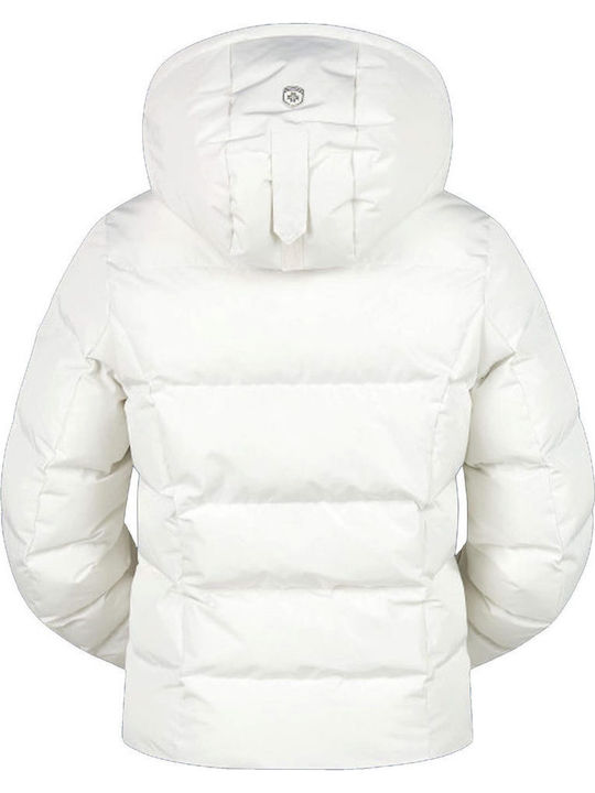Cobas Kurz Damen Puffer Jacke für Winter Ecru