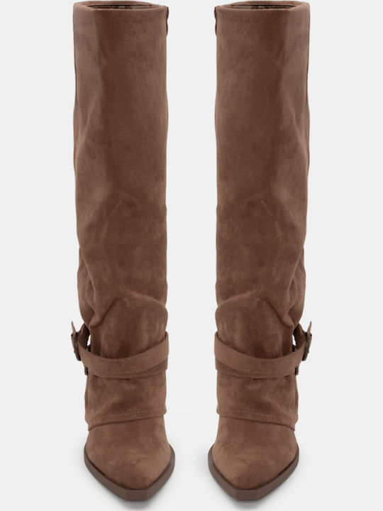 Leder Damenstiefel Cowboy Braun