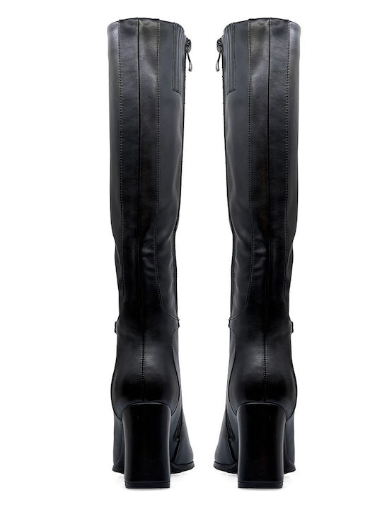 Leder Damenstiefel Schwarz