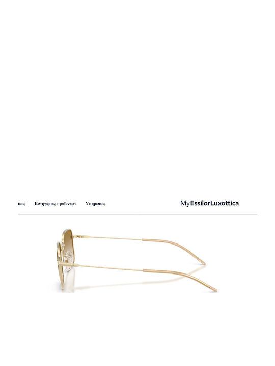 Armani Exchange Unisex Sunglasses with Gold Metal Frame and Gold Gradient Mirror Lens