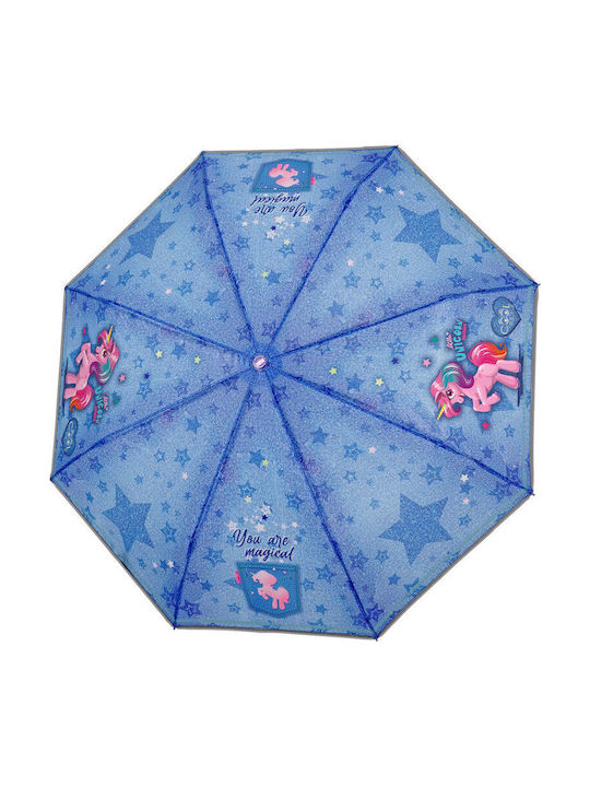 Perletti Umbrelă pentru copii Baston Albastru cu diametrul de 50cm.