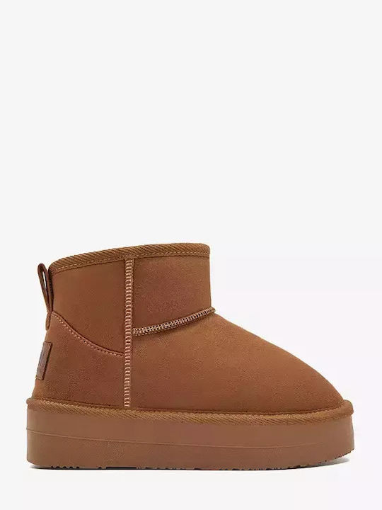 Suede Kids Boots Tabac Brown