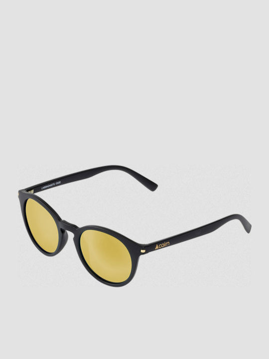 Cairn Unisex Sunglasses with Black Plastic Frame and Yellow Mirror Lens LWBRAD-402TU
