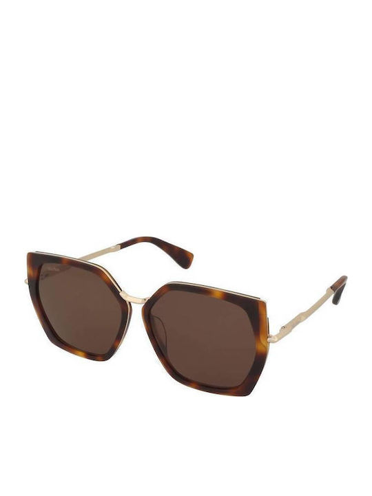 Max Mara Women's Sunglasses with Brown Tartaruga Frame and Brown Lens MM013652E