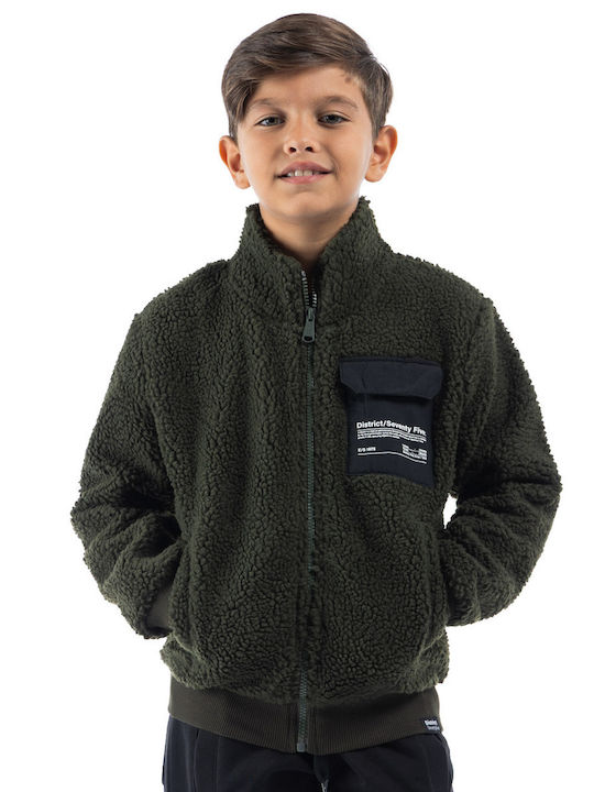 Kids Cardigan Fleece Khaki