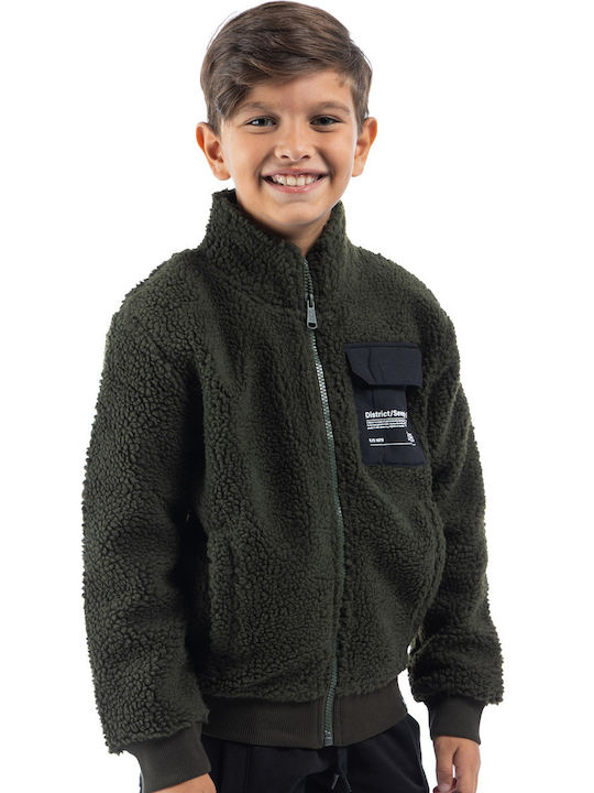 Kids Cardigan Fleece Khaki
