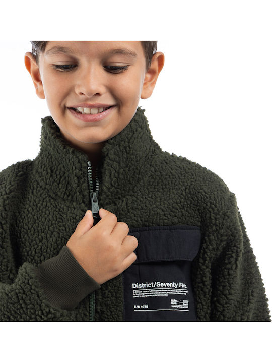 Kids Cardigan Fleece Khaki