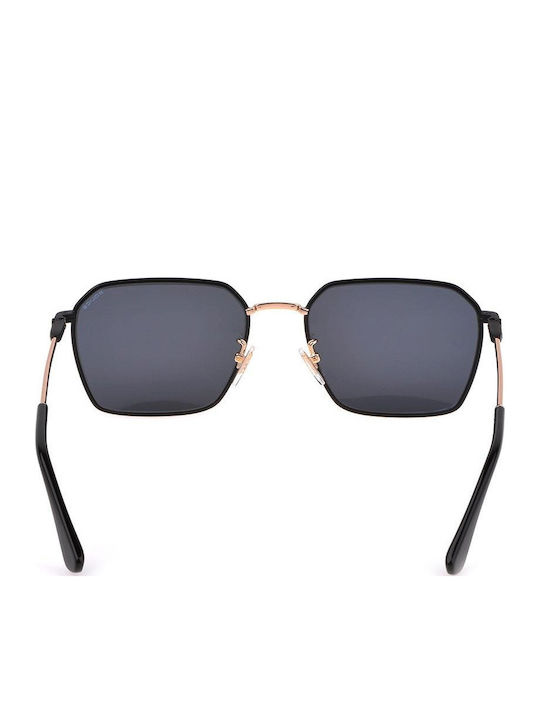 Police Unisex Sunglasses with Gold Metal Frame and Blue Mirror Lens SPLL84 300B