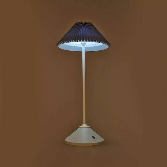 Stoff Tischlampe LED mit Gray Schirm und Basis