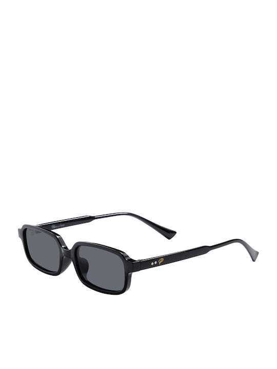 Ravello Unisex Sonnenbrillen mit Schwarzem Rahmen und Schwarzen Gläsern