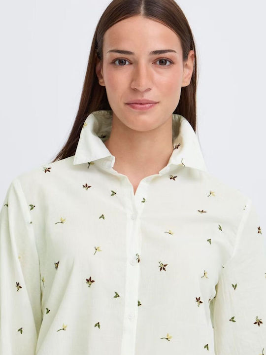 Langärmelig Damen Hemd Off-white