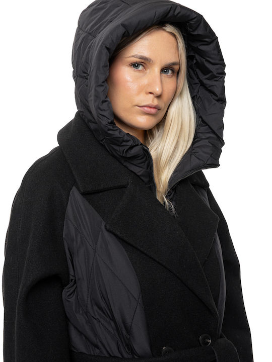 Femeie Black Palton cu Fermuar