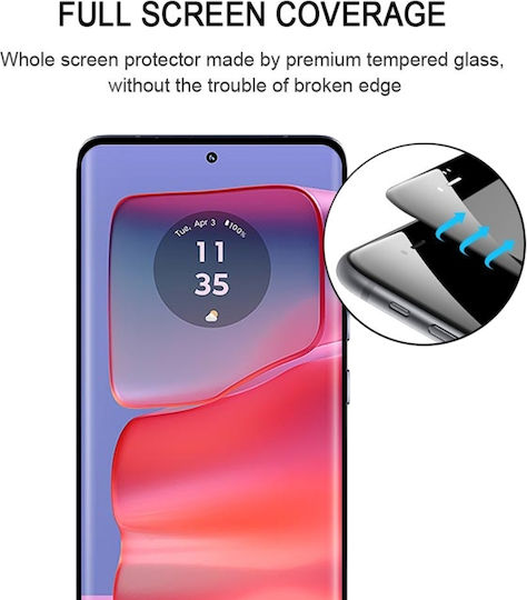 Edge Glue 9h Hd 3D Tempered Glass Μαύρο (Motorola Edge 50 Pro)
