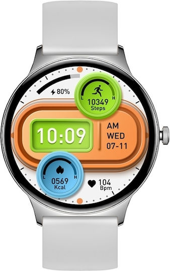 Colmi V89 Smartwatch με Παλμογράφο (Ασημί)