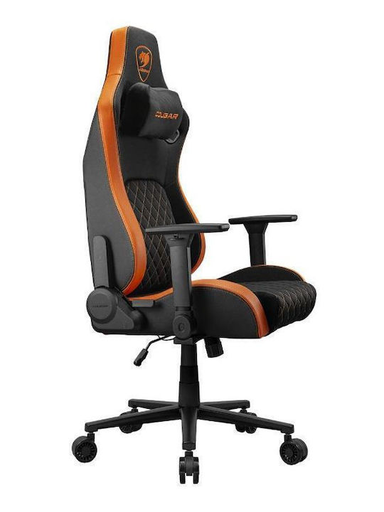 Cougar Defensor F Υφασμάτινη Καρέκλα Gaming με Ρυθμιζόμενα Μπράτσα Black/Orange