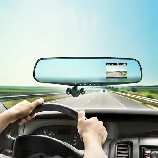 Mirror Mirror Car DVR Set with Rear Camera, 4" Display