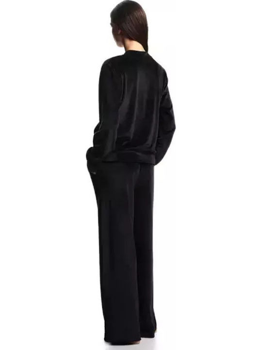 Sweatpants Set Velvet Black