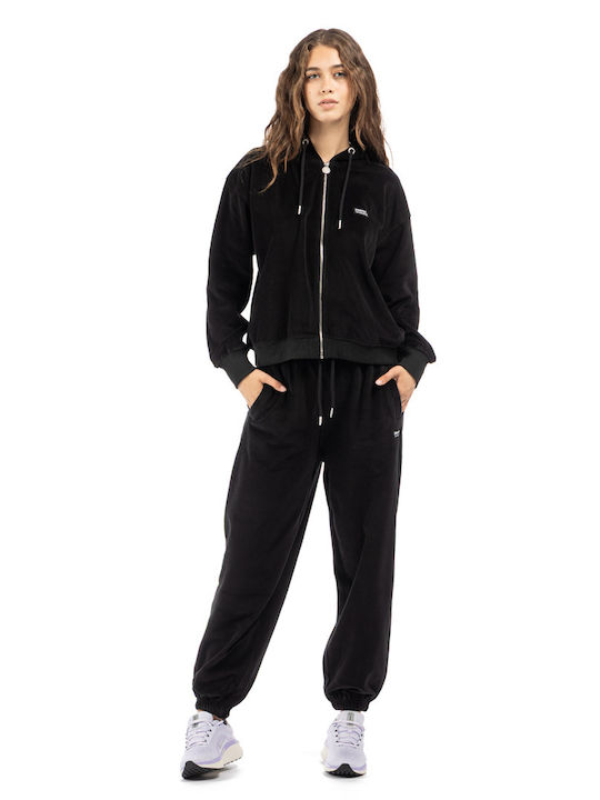 Jogginghose Samt Black
