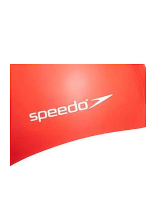 Speedo Plain Flat Σκουφάκι Κολύμβησης Παιδικό από Σιλικόνη Κόκκινο