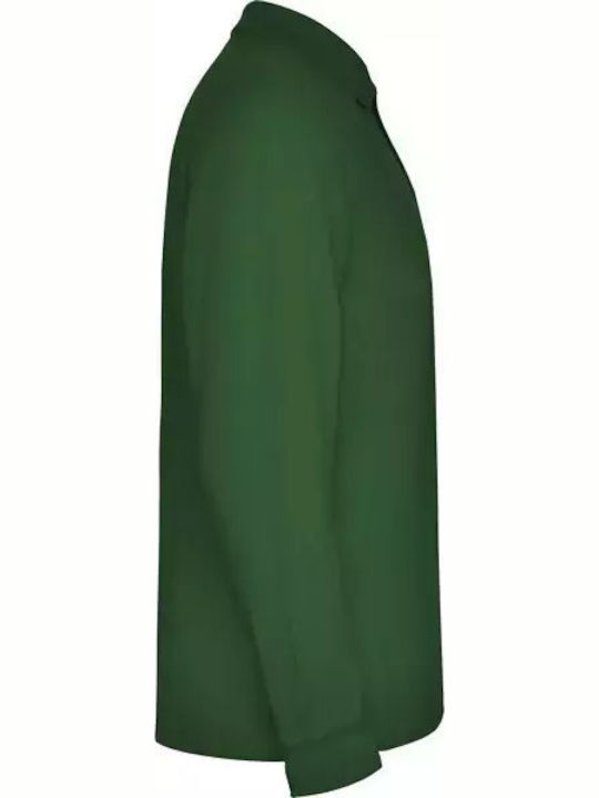 Roly Мъжка рекламна поло блуза с дълъг ръкав Bottle Green