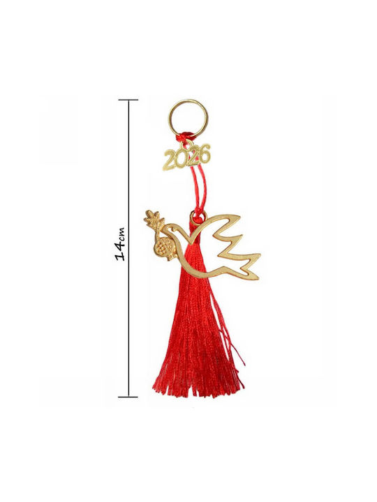 Tatu Moyo Lucrat manual Suspendata Amulet Casa Roșu 2026 14cm 1buc