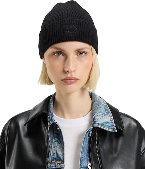 Beanie Feminin Căciulă Tricotat în culoarea Negru