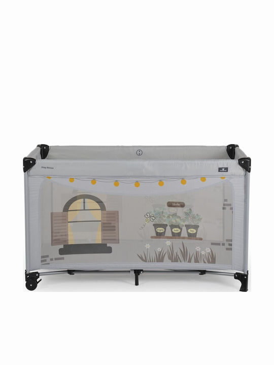 Cangaroo Playpen with Mattress Gray 63x124cm