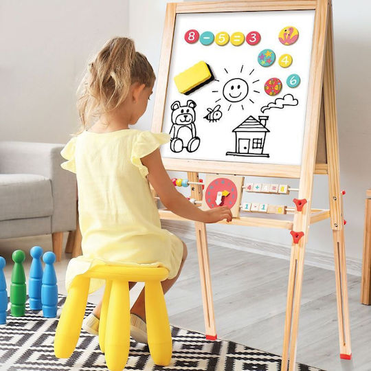 HappiHobbi Kids Floor Magnetic Board / Markerboard / Blackboard 46.3x46.3x46.3cm