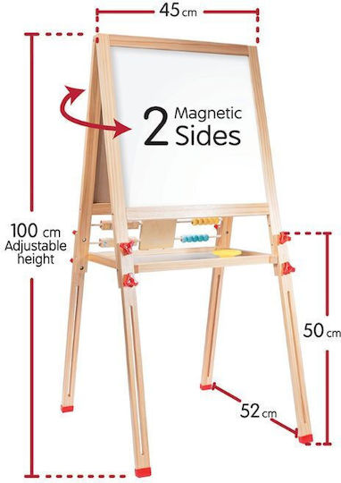 HappiHobbi Kids Floor Magnetic Board / Markerboard / Blackboard 46.3x46.3x46.3cm
