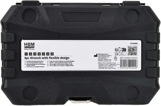 HBM Machines Rabatabile Căpăcei cu Patrat de Prindere 3/8" Set 6buc