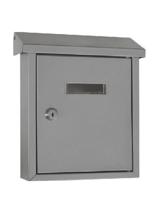 Import Hellas Cutie Poștală pentru Exterior Metalic în Culoarea Argintiu 26x6x19cm