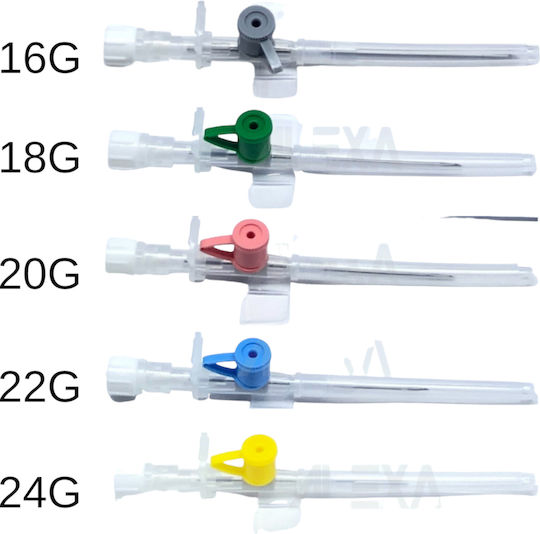 Sterile Venous Catheters 24g Yellow 100 Pieces