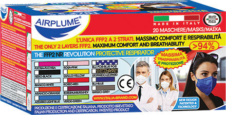 Brand Italia Μάσκα Προστασίας Υφασμάτινη FFP2 Κίτρινη plm-br-yell-1 1τμχ