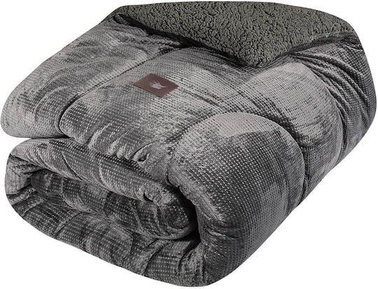 Greenwich Polo Club Duvet Cover with Hollowfiber Filling Single 160x220cm Essential 3956 Grey 740 GSMGsm 11 togs Togs